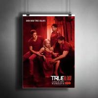 Постер плакат для интерьера "Сериал: Настоящая кровь. True Blood. Сериал про Вампиров" / A3 (297 x 420 мм)