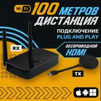 Беспроводной HDMI / удлинитель / передатчик до 100 метров по Wi-Fi (Full HD)
