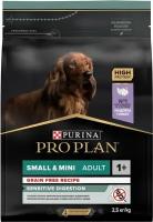 Pro Plan Grain Free Mini корм для взрослых собак мелких и карликовых пород с чувствительным пищеварением (беззерновой), с высоким содержанием индейки 2,5 кг