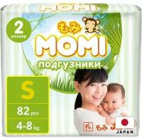 Подгузники Momi S ( 4-8 кг) 82 шт