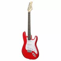 Электрогитара ROCKET ST-01 RD Stratocaster SSS цвет красный в комплекте шнур Jack-Jack
