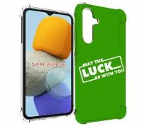 Чехол MyPads Luck green для Samsung Galaxy A54 задняя-панель-накладка-бампер