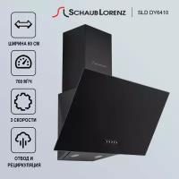 Вытяжка кухонная наклонная Schaub Lorenz SLD DY6410, 60 см, 700 м³/ч, 3 скорости, черное стекло