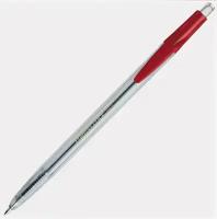 Ручка автоматическая шариковая CORVINA CLICK, прозрачный корпус, красная (100 шт.уп)