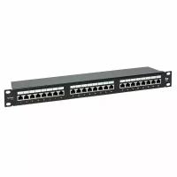 Патч-панель TERACOM PRO 19 Cat.5E 1U полный экран STP 24 порта RJ-45 Dual IDC с органайзером