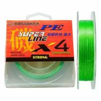 Шнур плетен. Kosadaka "SUPER LINE PE X4" 150м, цв. light green; 0.18мм; 10.1кг