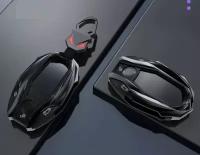 Защитный металлический черный чехол MyPads M-232967 для автомобильного интерактивного смарт ключа с дисплеем для авто BMW БМВ X1 X2 X3 X4 X5 X6 X7
