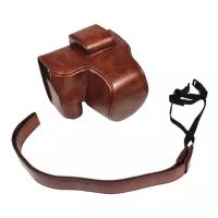 Защитный чехол-сумка-футляр MyPads Estuche для фотоаппарата Fujifilm X-S10 противоударный усиленный легкий из качественной кожи коричневый
