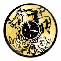 Hip-Hop - настенные часы из виниловой пластинки (с золотой подложкой)
