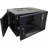 Коммутационный шкаф LanMaster TWT-CBWNG-6U-6X4-BK настенный, стеклянная передняя дверь, 6U, 550x329x450мм