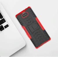 Противоударный ударопрочный фирменный чехол-бампер-пенал MyPads для Sony Xperia XA3 Ultra красный