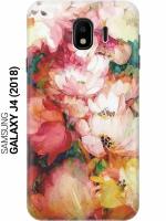 GOSSO Ультратонкий силиконовый чехол-накладка для Samsung Galaxy J4 (2018) с принтом "Яркие цветы"