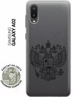 Ультратонкий силиконовый чехол-накладка Transparent для Samsung Galaxy A02 с 3D принтом "Patriotic Spirit"