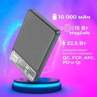 Магнитный Power Bank MagSafe с беспроводной зарядкой Hoco Q18 10000mAh Black