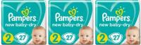 Pampers Подгузники, New Baby Dry, 4-8 кг, 27 шт, 3 уп