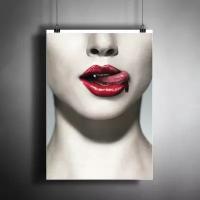 Постер плакат для интерьера "Сериал: Настоящая кровь. True Blood. Сериал про Вампиров. (Постер на Хэллоуин)" / A3 (297 x 420 мм)