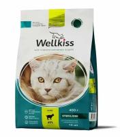 Wellkiss Adult Sterilized Корм сухой для стерилизованных кошек, с ягненком, 400 гр