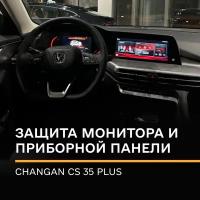 Cтатическая плёнка (Матовая) IPF на монитор и приборную панель Changan СS35 Plus /Надёжная защита для монитора и приборной панели Чанган CS 35 Плюс