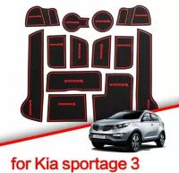 Коврики нескользящие в ниши автомобиля Киа Спортейдж 3 Kia Sportage 3 2011-2015 г.г