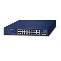 Коммутатор Planet 16-Port 10/100/1000T 802.3at PoE + 2-Port 10/100/1000T + 2-Port 1000X SFP Unmanaged Gigabit Ethernet Switch