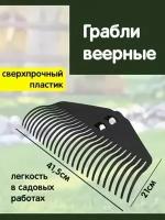 Грабли веерные 25 зубьев без черенка «Агроном Премиум» черный