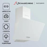 Вытяжка кухонная наклонная Schaub Lorenz SLD DL6410, 60 см, 700 м3/ч, 3 режима, белое стекло