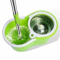 Универсальная швабра с отжимом SPIN MOP PRO 360 (швабра, ведро с стальной центрифугой) зеленая