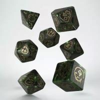 Набор кубиков Q-workshop Dragons Modern Dice Set Bottle green/Gold