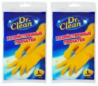 Dr.Clean Перчатки латексные, размер L, с хлопковым напылением, 2 уп