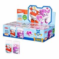 Ластик Deli Super Wings 45x25x12мм белый картонный дисплей