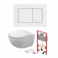 Комплект с панелью смыва TECEnow белая и унитазом Duravit Architec Rimless®, 1000105