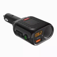 Автомобильный FM-трансмиттер Bluetooth 5.3 Eplutus FB-22 / QC 3.0 18W / PD 20W / USB +Type-C+прикуривателя /LED дисплей