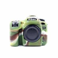 Защитный силиконовый чехол MyPads Antiurto для фотоаппарата Nikon D7500 из мягкого качественного силикона хаки