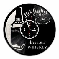 Jack Daniels - настенные часы из виниловой пластинки (с серебряной подложкой)