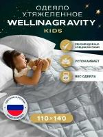 Детское утяжеленное одеяло WELLINAGRAVITY 110x140 см. серое 2 кг