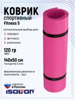 Коврик для фитнеса и гимнастики Isolon Fitness 5 мм, фуксия