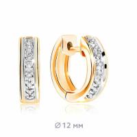 Серьги VALTERA конго/кольца из красного золота 585 пробы, вставки - бриллианты, диаметр 12 мм, 111201