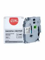 Кассета с лентой TZE-131 для Brother PT-E550WVP, PT-H110, PT-P700 S'OK черный на прозрачном, 12мм/8м, наклейка