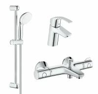 Комплект смесителей для ванны с термостатом Grohe Eurosmart Grohtherm 800 без полочки