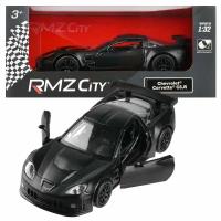 Машинка металлическая Uni-Fortune RMZ City серия 1:32 Chevrolet Corvette C6. R, инерционная, серый матовый цвет, двери открываются