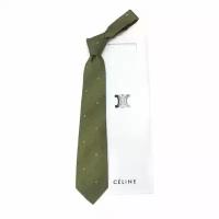 Зеленый галстук в синий квадратик Celine 820224