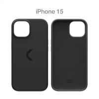 Силиконовый чехол COMMO Shield Case для iPhone 15 с поддержкой беспроводной зарядки, Black