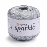 Пряжа Sparkle YarnArt, серебро - 1300, 60% полиэстер металлик, 40% полиамид, 6 мотков, 25 г., 160 м