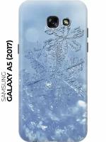 Силиконовый чехол Снежинка на голубом на Samsung Galaxy A5 (2017) / Самсунг А5 2017