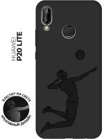 Матовый чехол Volleyball для Huawei P20 Lite / Хуавей П20 Лайт с эффектом блика черный