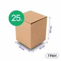 Маленькая коробка для подарка и упаковки изделий ручной работы BOXY гран, гофрокартон, бурый, 8,5х8,5х10 см, в упаковке 25 шт