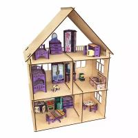 Dolodom Кукольный домик с мебелью "Счастье" в стиле Фиолетовый Мистик