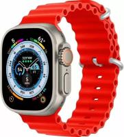 Ремешок Ocean Band для Apple Watch ULTRA 38mm, Series 1-8, SE, 38/40/41mm, красный (flame red), рифленый