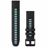 Ремешок Garmin QUICKFIT 22 Watch Band, силикон, черный/синий, (Blue/Black)