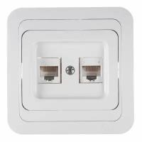 Розетка компьютерная RJ-45 с/у Mimoza 12036, 2 гнезда, IP20